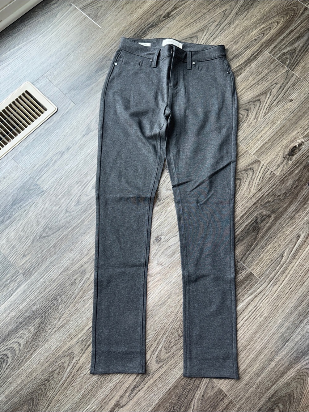 Sleek Dark Gray Straight-Leg Pants